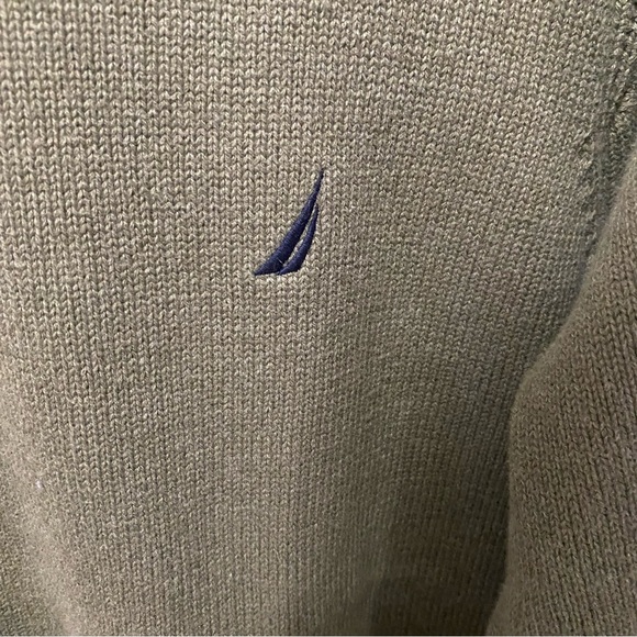Nautica Men's Green Crewneck Sweater 100% Cotton - Picture 4 of 9